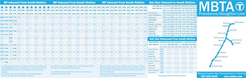 MBTA Color Schedule Outside
