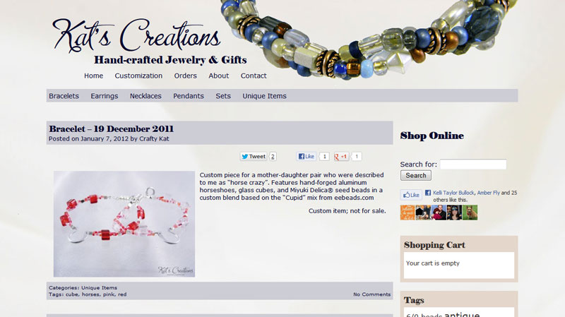 Kat's Creations Front Page